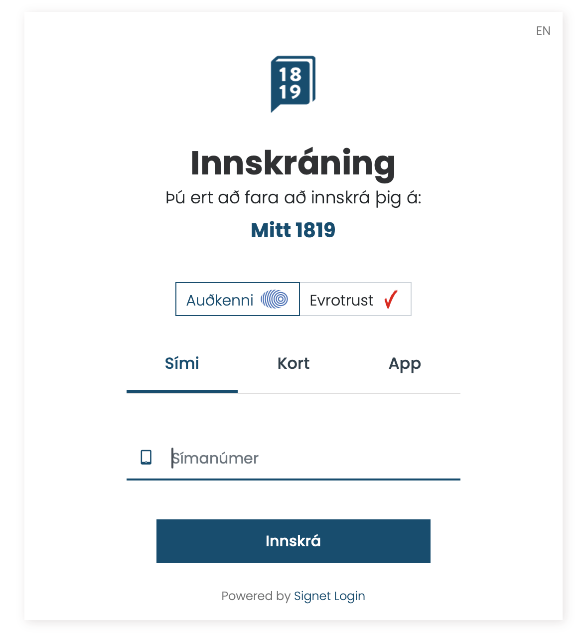 Skráning í símaskrá