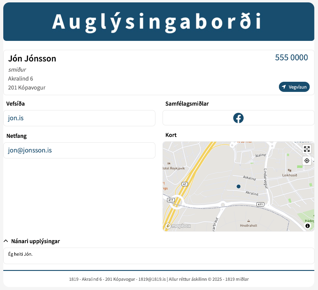 Skráning í símaskrá